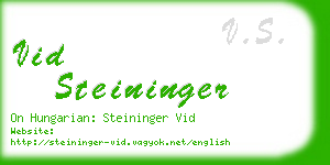 vid steininger business card